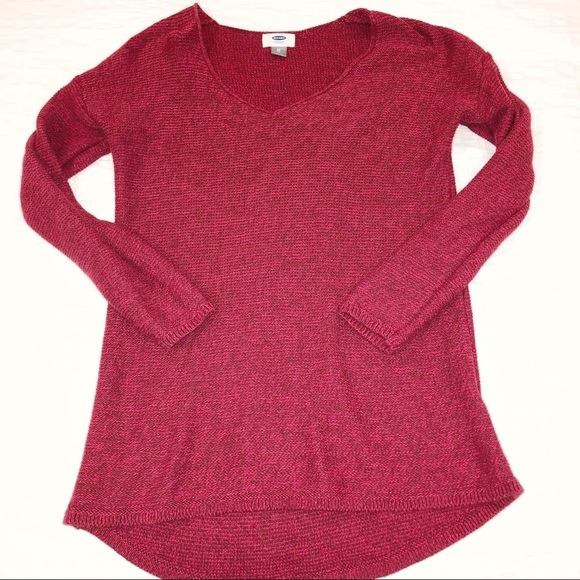 OLD NAVY Extra Small cranberry color hi lo sweater - Picture 2 of 4
